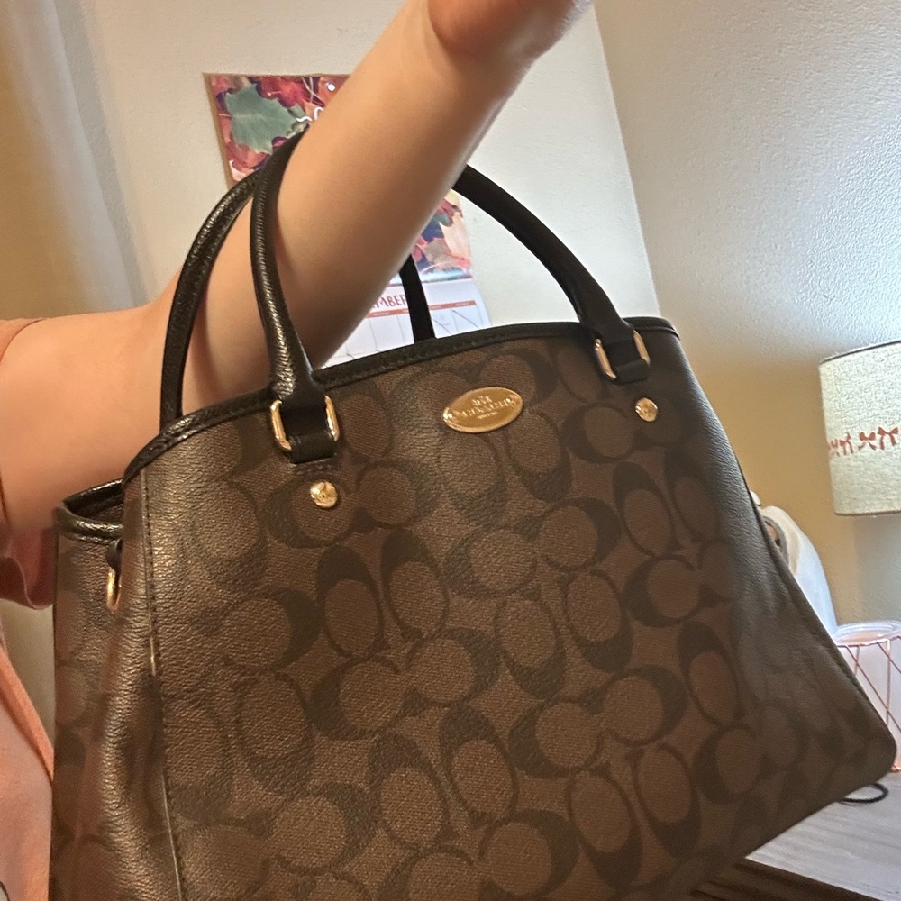 Coach Brown Patterned Shoulder Bag - Picture 2 of 6